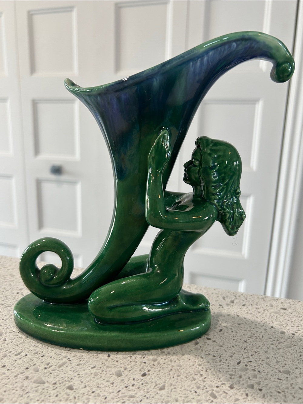 Green Ceramic Figural Vase – Home Art Ceramics